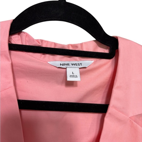 Nine West Women’s Bright Coral Structure Wrap Cotton Top size Large - Picture 3 of 11
